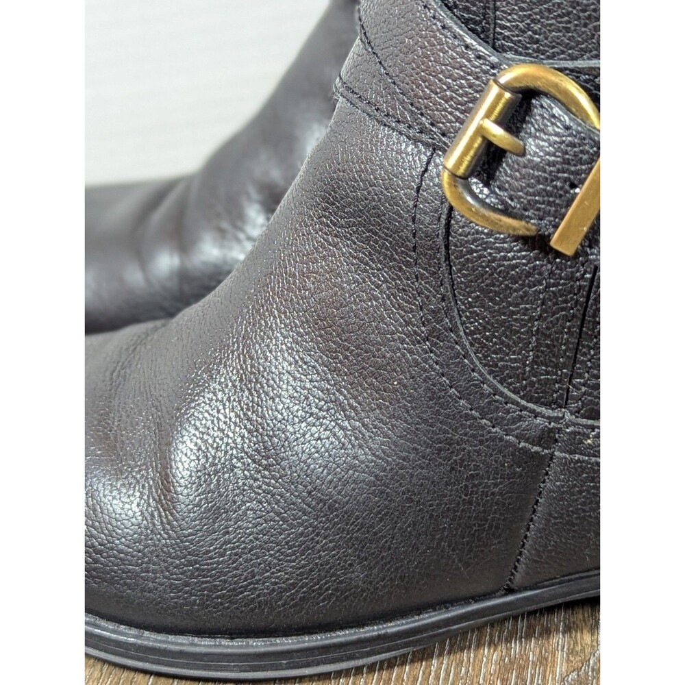 Women's Black Leather Riding Boots - Picture 4 of 16